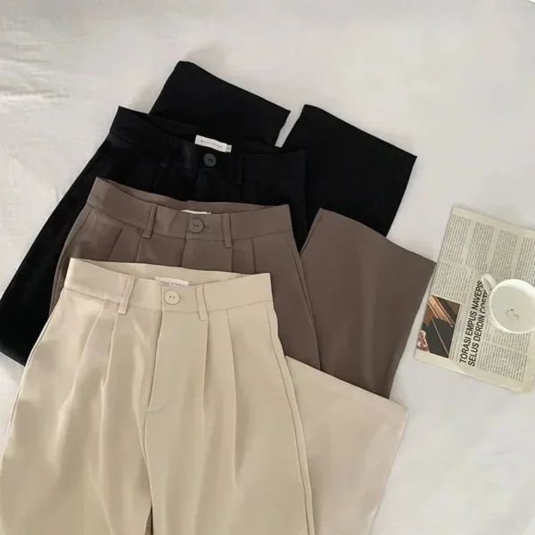 Calça Feminina de Cintura Alta - Retas, Estilo Office.